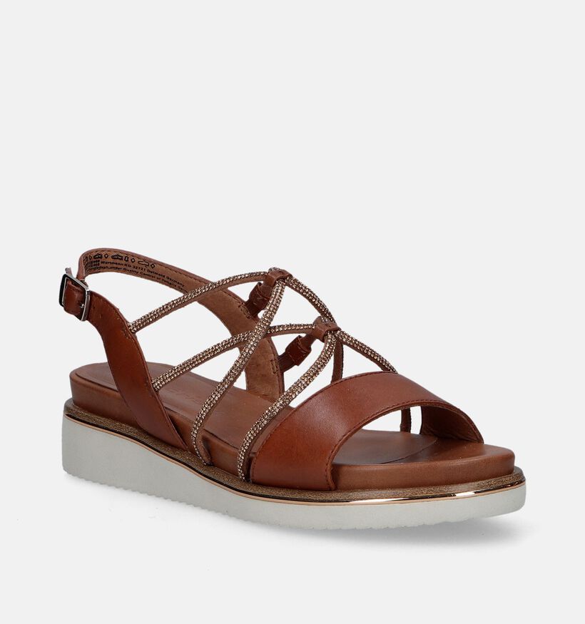 Tamaris Sandales avec talon compensé en Cognac pour femmes (338301)