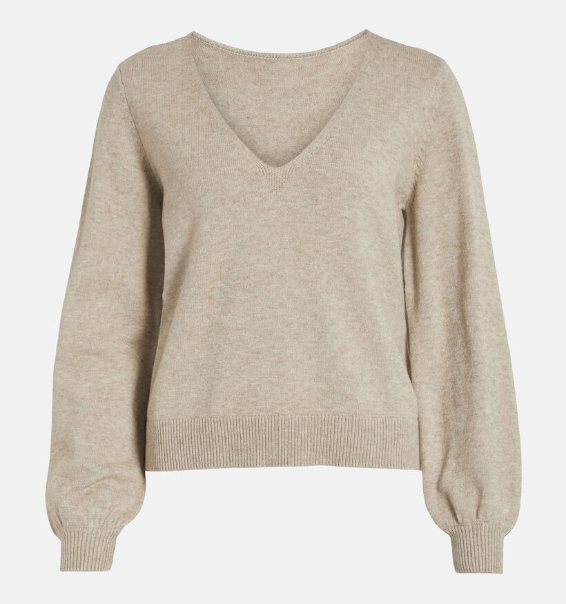 Vila Ril Beige Trui Met V-hals voor dames (344273)