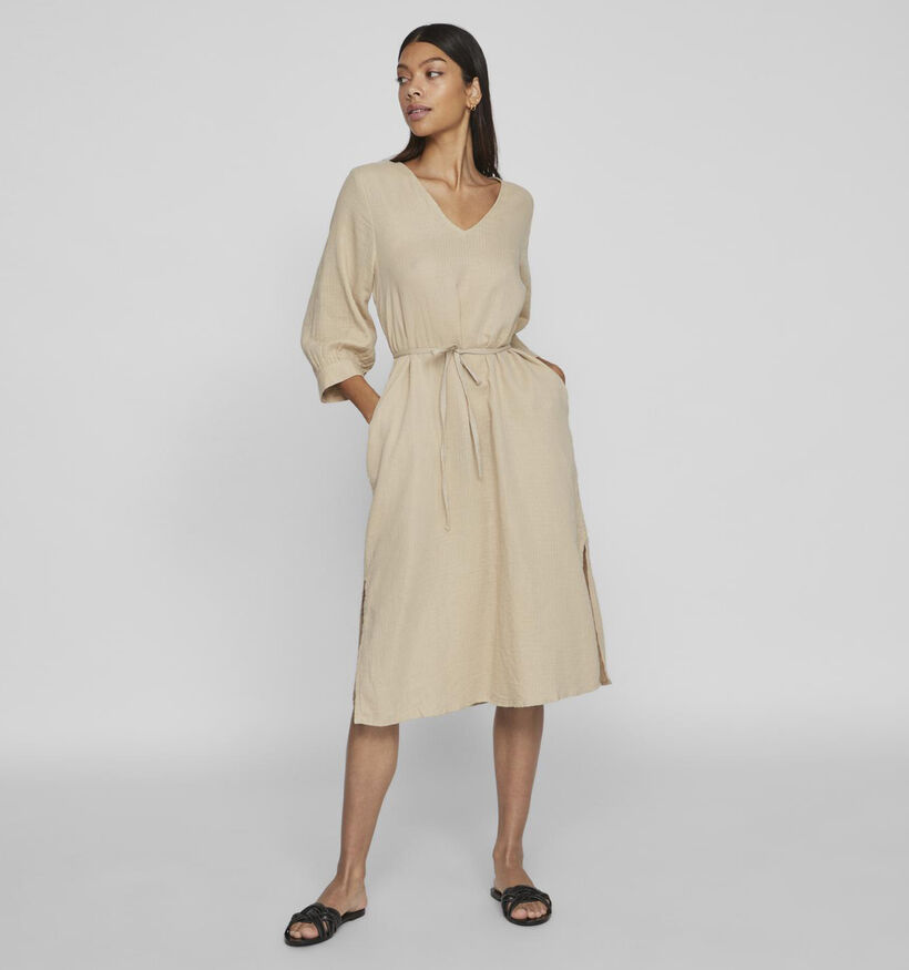 Vila Lania Beige Midi jurk voor dames (342095)