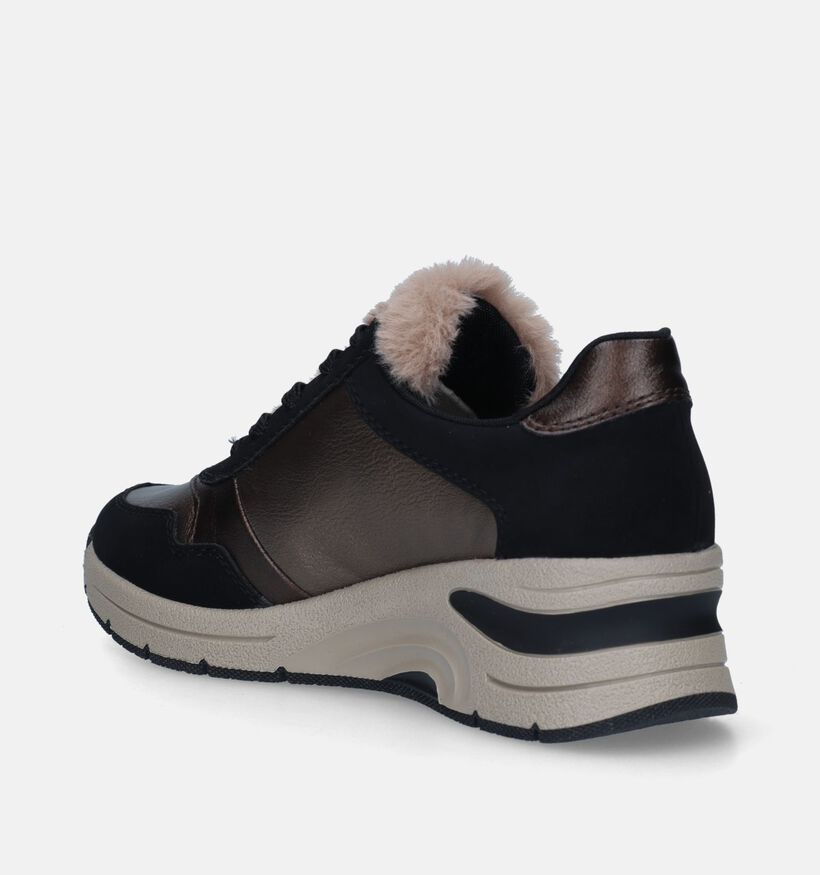 Rieker Baskets casual en Noir pour femmes (344401) - pour semelles orthopédiques