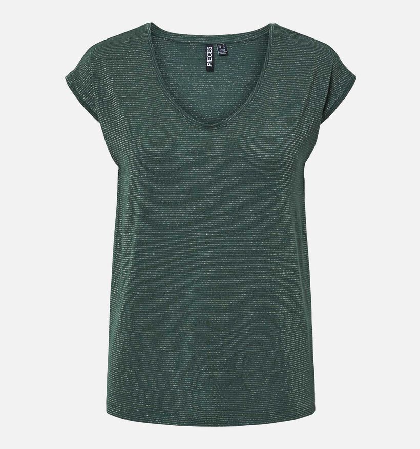 Pieces Billo Groen T-shirt met V-hals voor dames (345002)