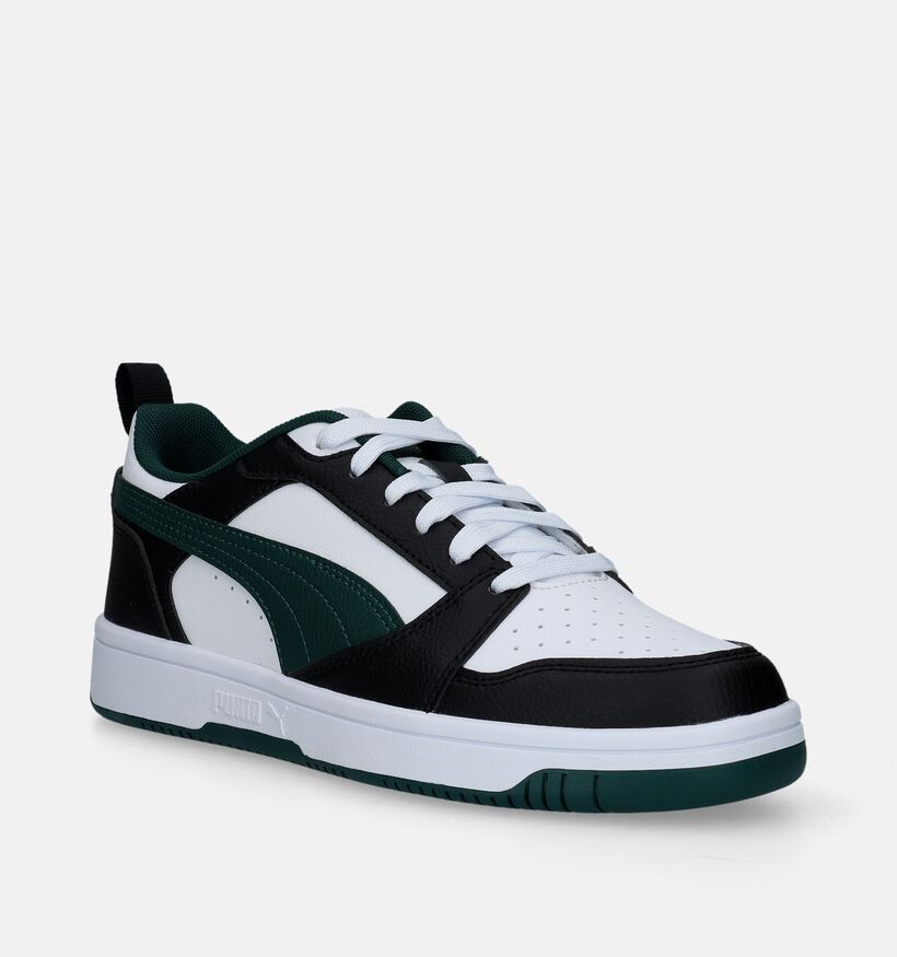 Puma Rebound v6 Zwarte Sneakers voor jongens, meisjes (342863)