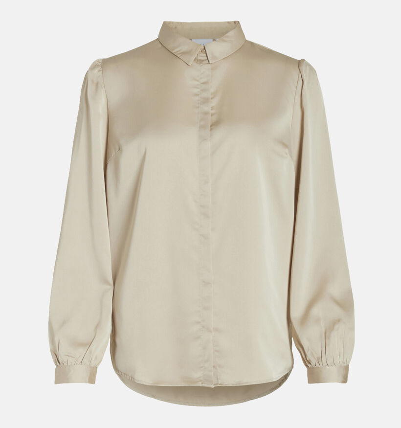 Vila Ellette Beige Satijnen blouse voor dames (344261)