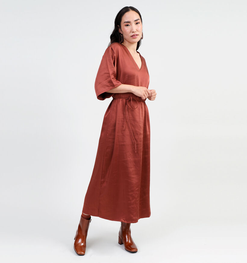 Vero Moda River Oranje Satijnen jurk voor dames (349026)