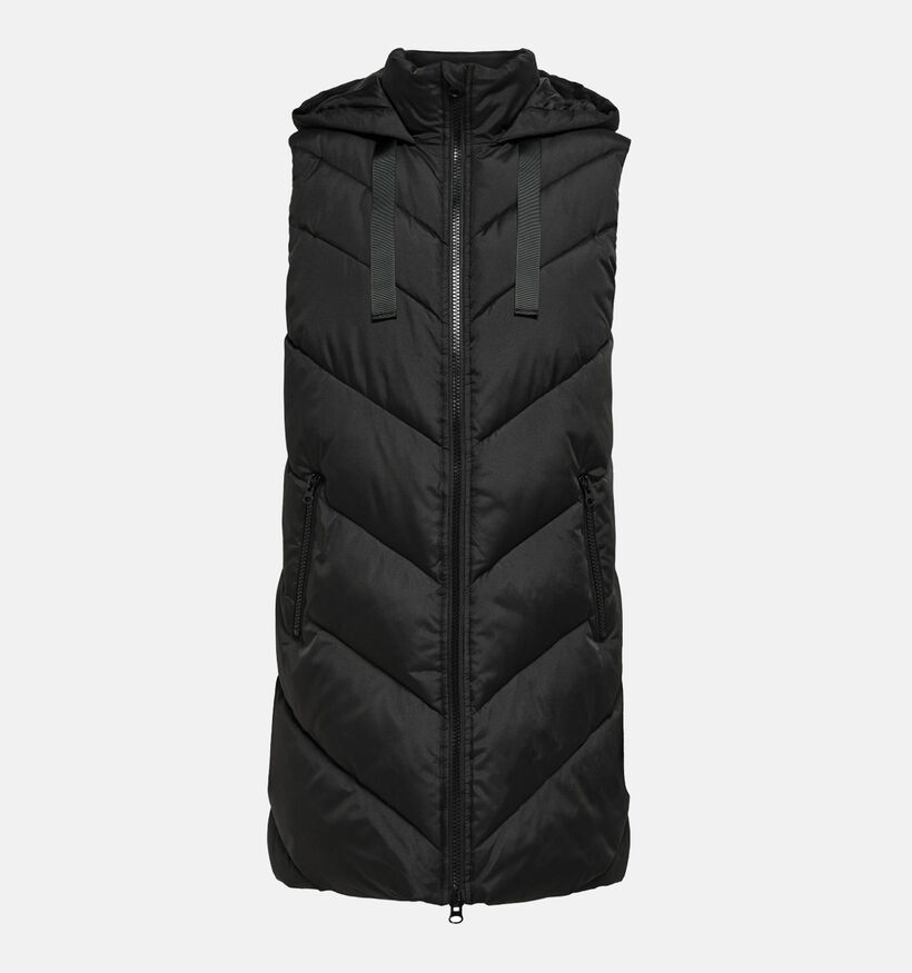 JDY Skylar Zwarte Lange gewatteerde bodywarmer voor dames (344167)