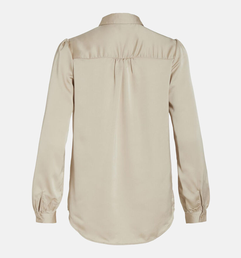 Vila Ellette Beige Satijnen blouse voor dames (344261)