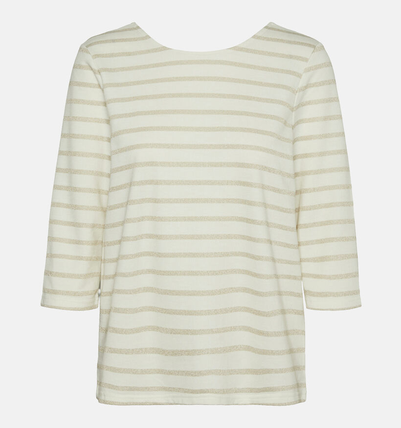 Vero Moda Olo Beige Gestreept T-shirt voor dames (346404)