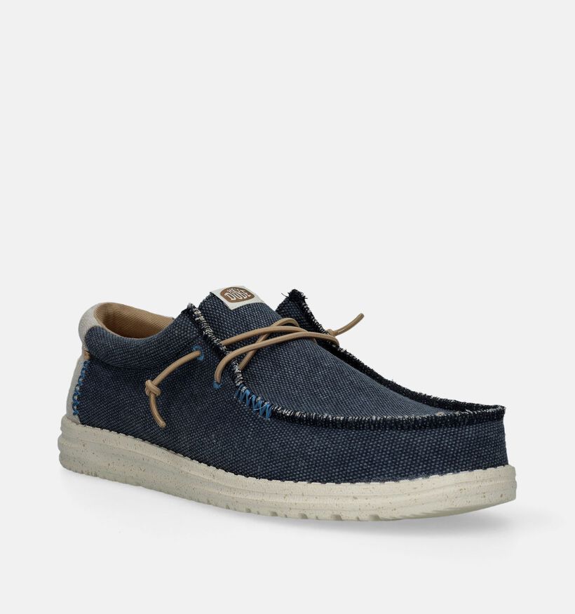 HEYDUDE Wally Coastline Mocassins en Bleu pour hommes (336704) - pour semelles orthopédiques