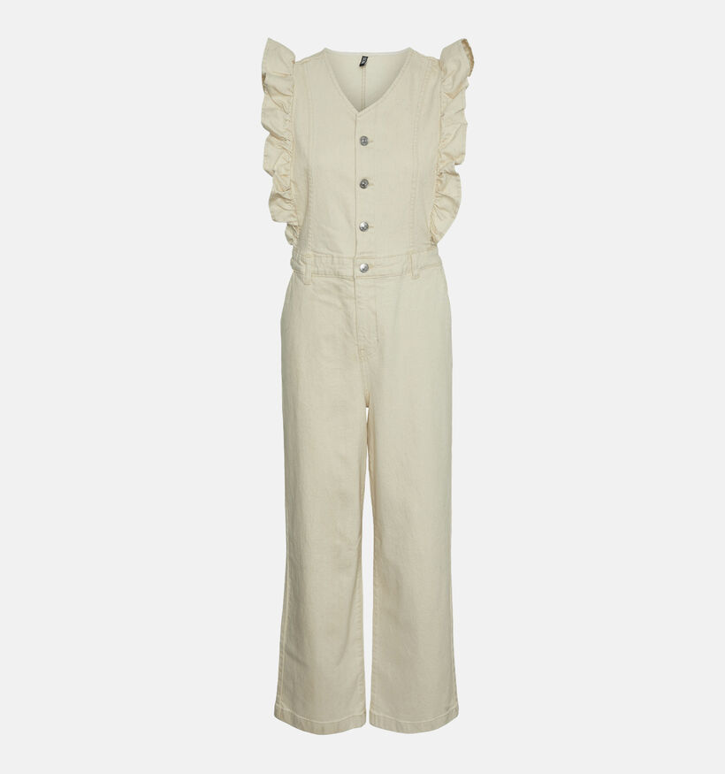 Pieces Muji Beige Denim Jumpsuit voor dames (342010)