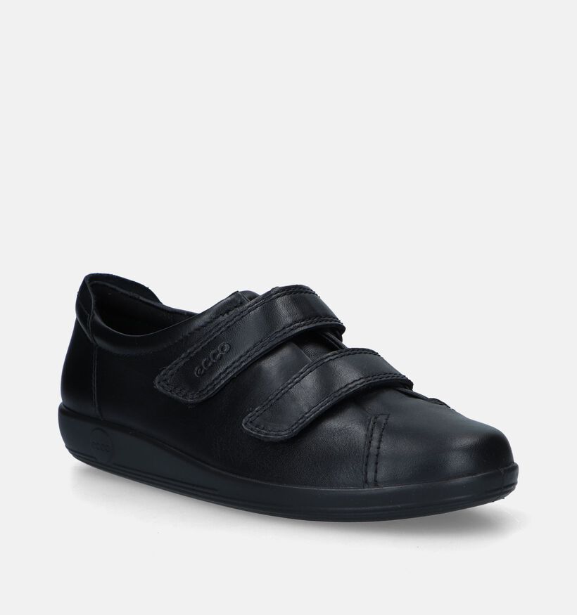 Ecco Soft 2.0 Chaussures à velcro en Noir pour femmes (314895) - pour semelles orthopédiques