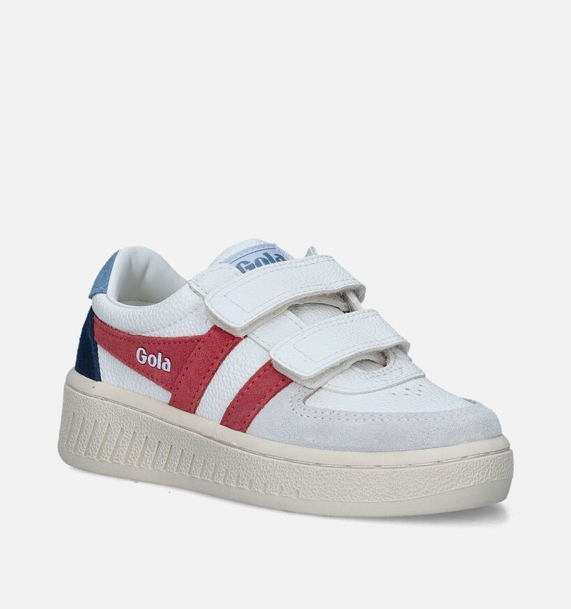 Gola Grandslam Trident Strap Witte Sneakers voor meisjes (345131) - geschikt voor steunzolen