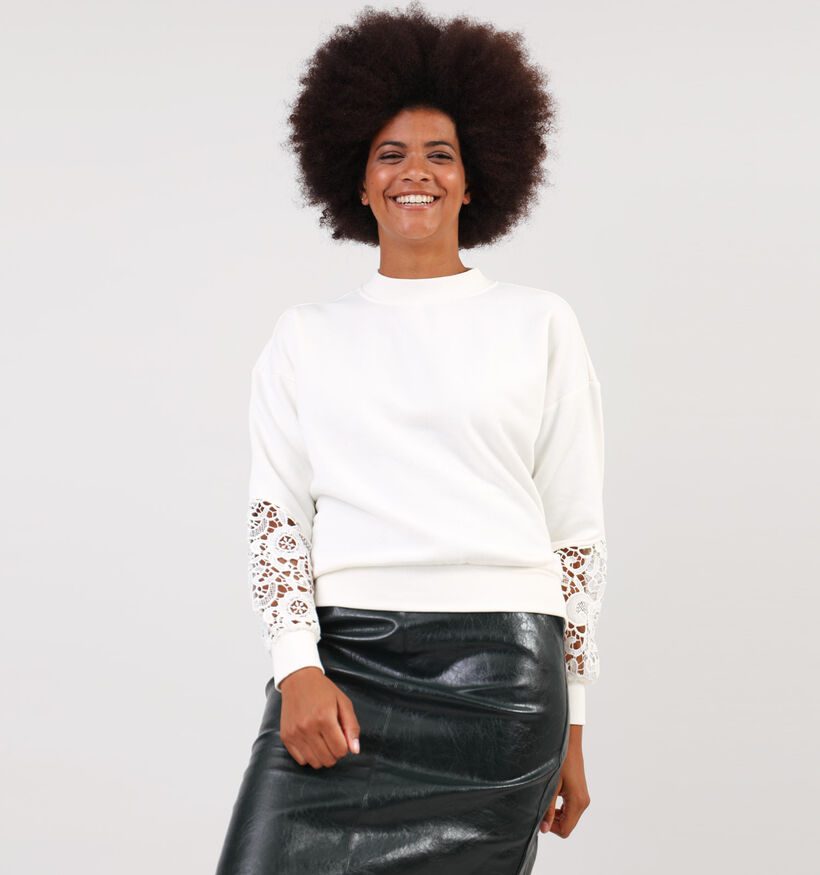 Pieces Patience Witte Sweater voor dames (349424)