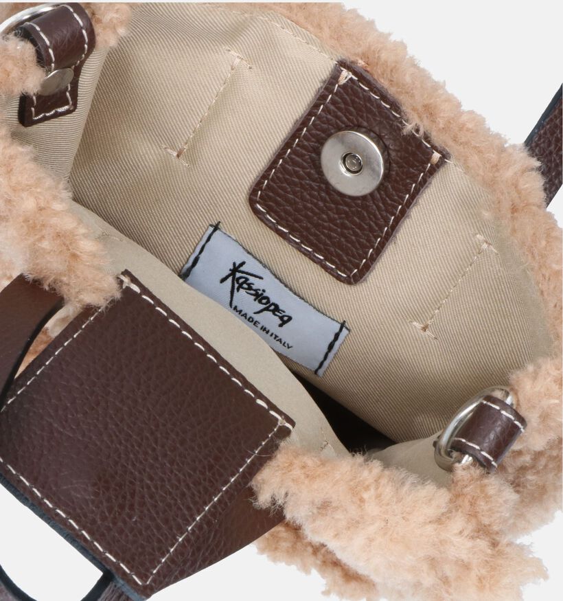 Kassiopea Mini Umilta Shearling Camello Beige Handtas voor dames (352996)