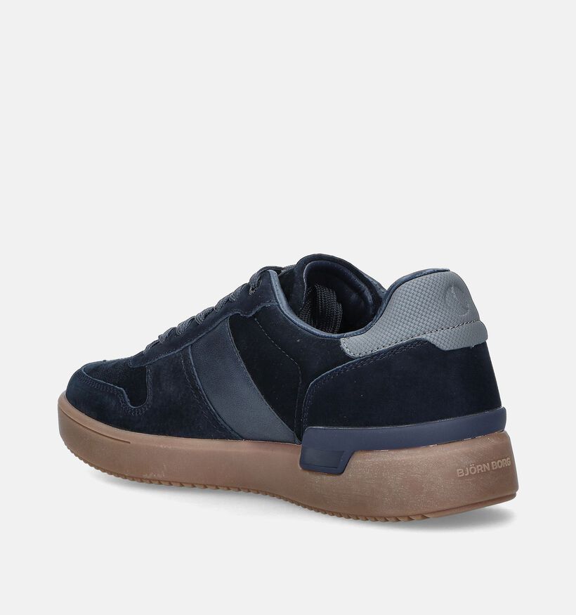 Björn Borg Tennis Low Blauwe Veterschoenen voor heren (345609) - geschikt voor steunzolen