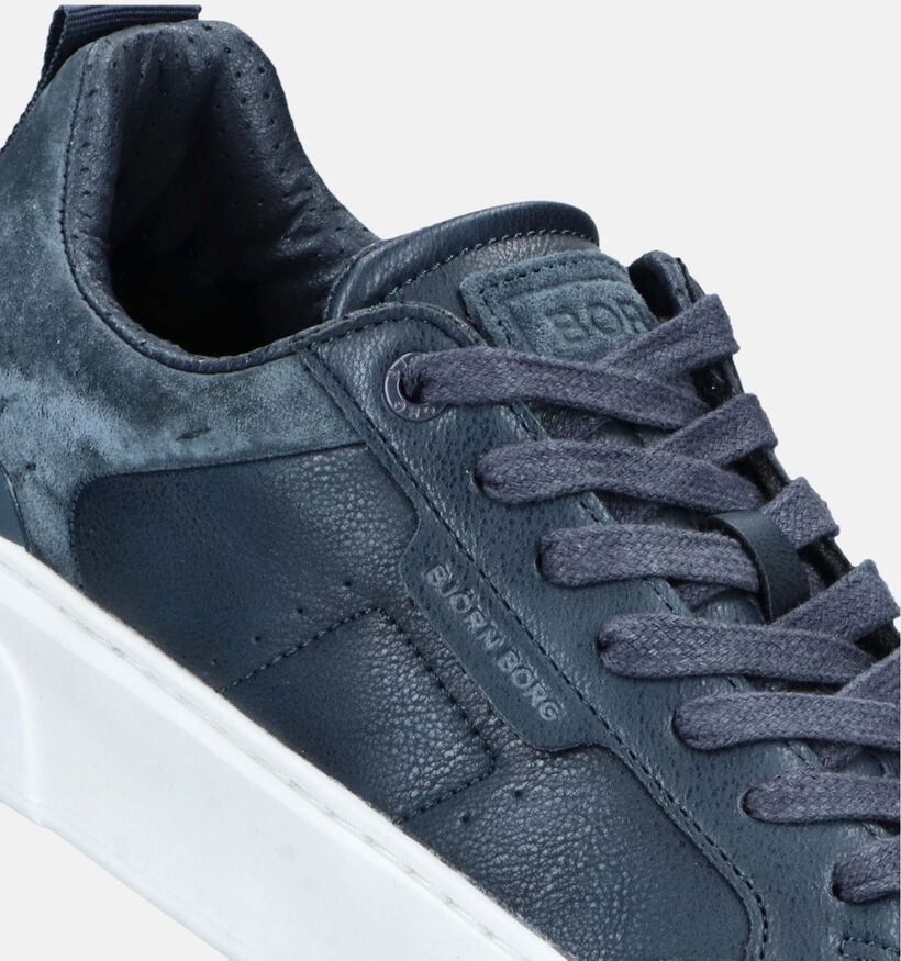 Björn Borg Tennis Low Blauwe Veterschoenen voor heren (345605) - geschikt voor steunzolen