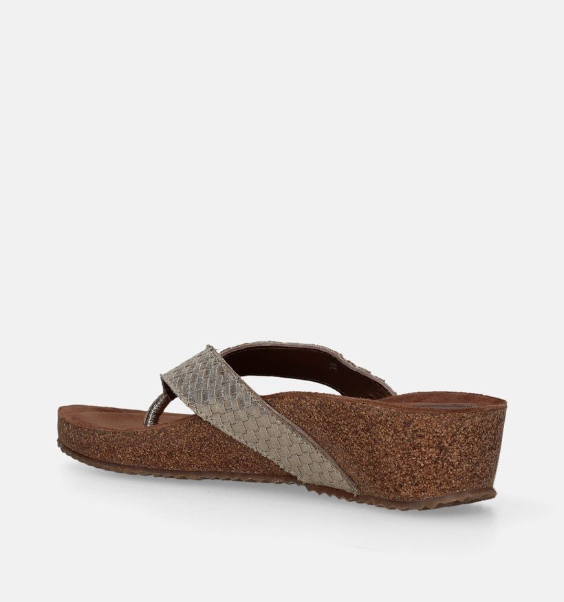 Lazamani Gouden Teenslippers Met Sleehak voor dames (338378)