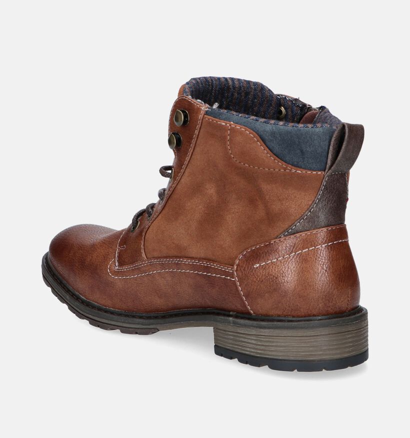 Mustang Boots à lacets en Cognac pour hommes (345477)