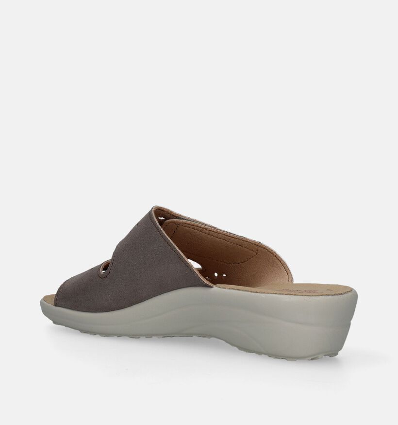 Fly Flot Nu-pieds compensées en Taupe pour femmes (341372)