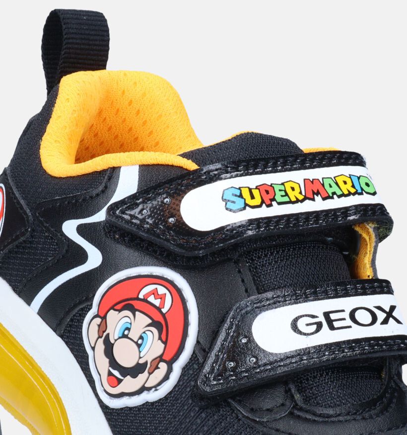 Geox Ciberdron Mario Zwarte Velcroschoenen voor jongens (345931) - geschikt voor steunzolen