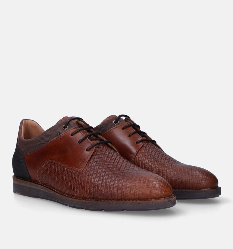 Bullboxer Cognac Veterschoenen voor heren (332271) - geschikt voor steunzolen