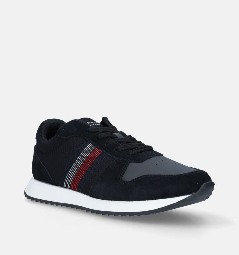 Tommy Hilfiger Runner Evo Mix Stitch Blauwe Veterschoenen voor heren (342738) - geschikt voor steunzolen