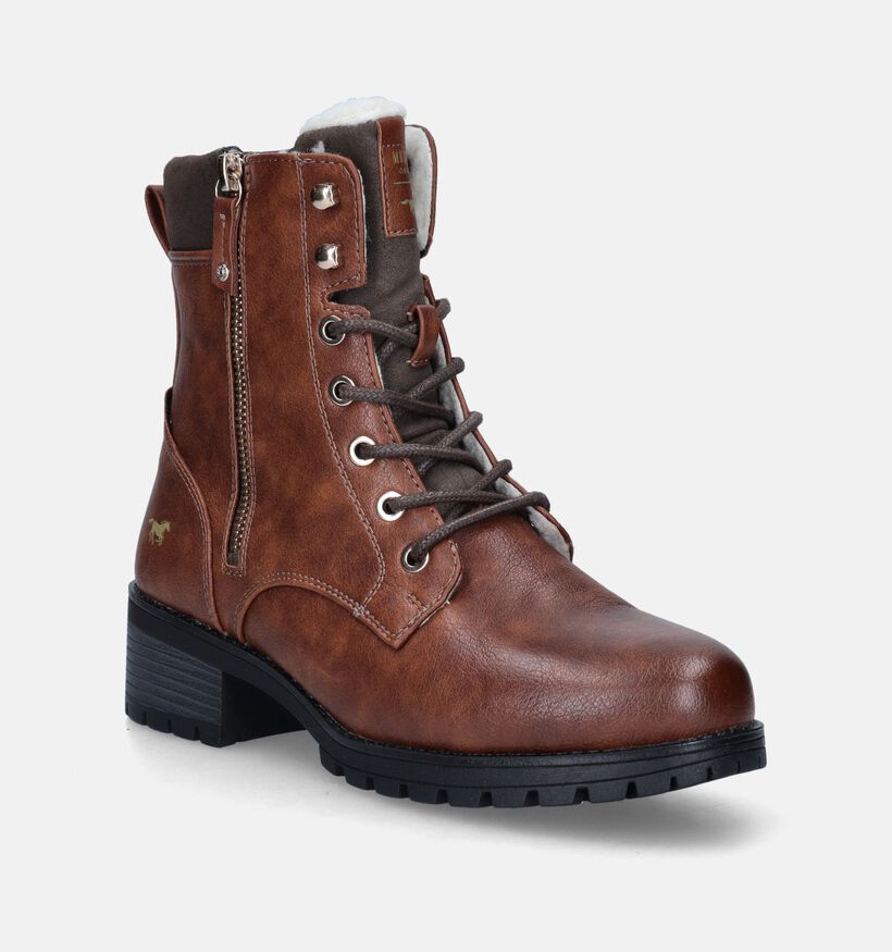 Mustang Boots à lacets en Cognac pour femmes (345433)