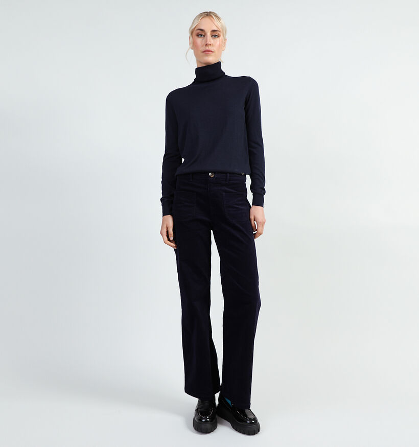 Orfeo Canelle Blauwe Wijde broek voor dames (349304)