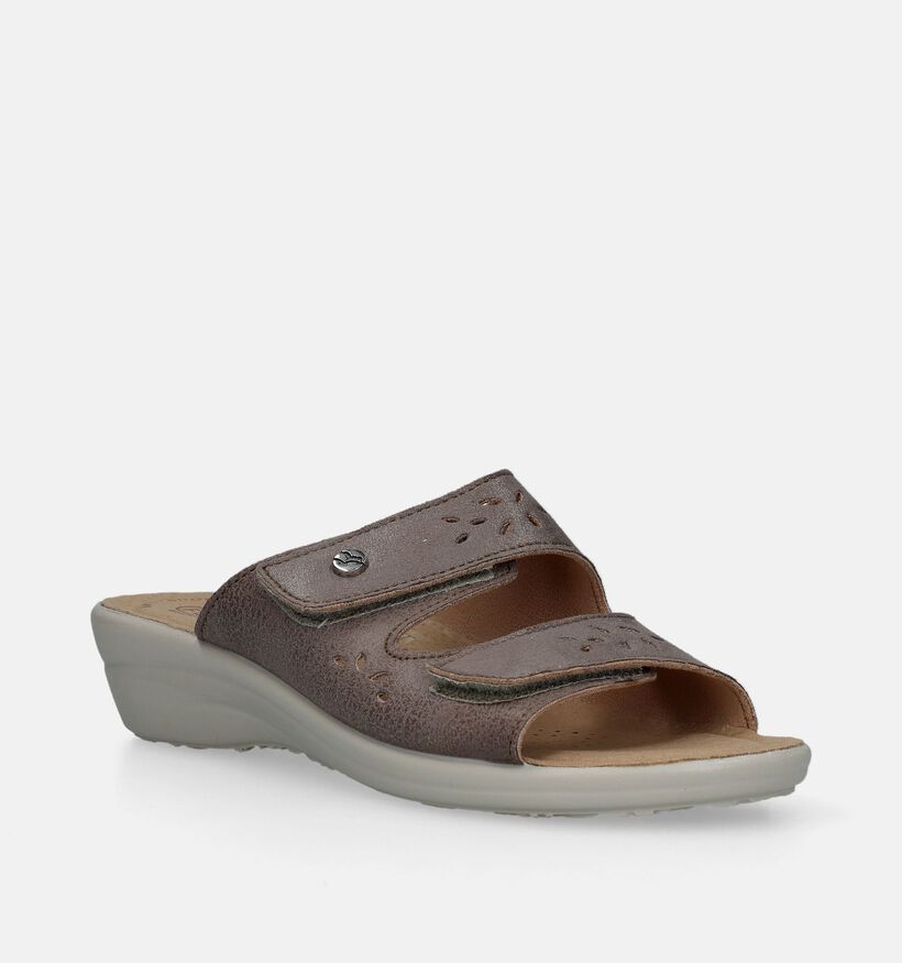 Fly Flot Nu-pieds compensées en Taupe pour femmes (341372)