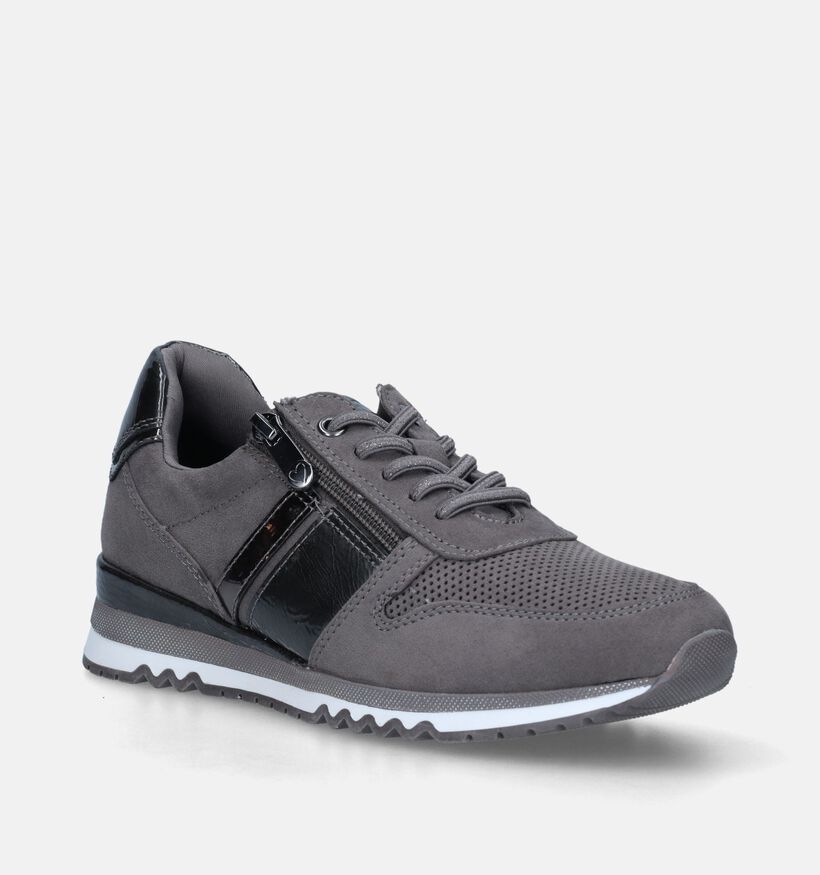 Marco Tozzi Grijze Sneakers voor dames (344570) - geschikt voor steunzolen