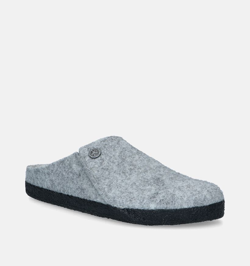 Birkenstock Zermatt Shearling Wool Felt Pantoufles en Gris pour femmes (343963)