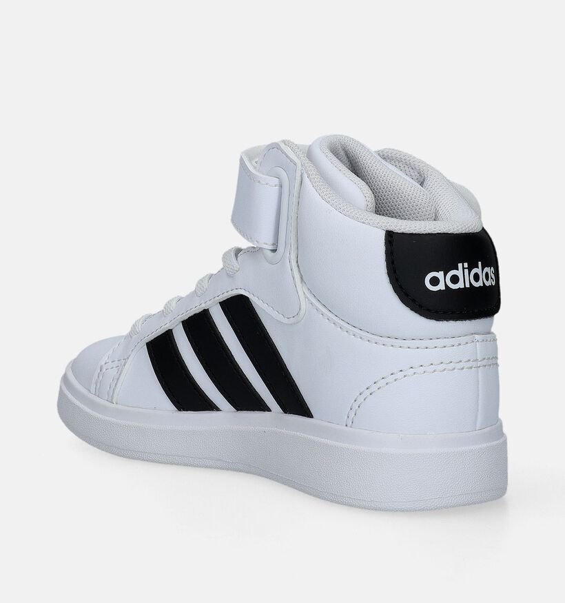 adidas Grand Court Mid K Baskets en Blanc pour filles, garçons (343189)