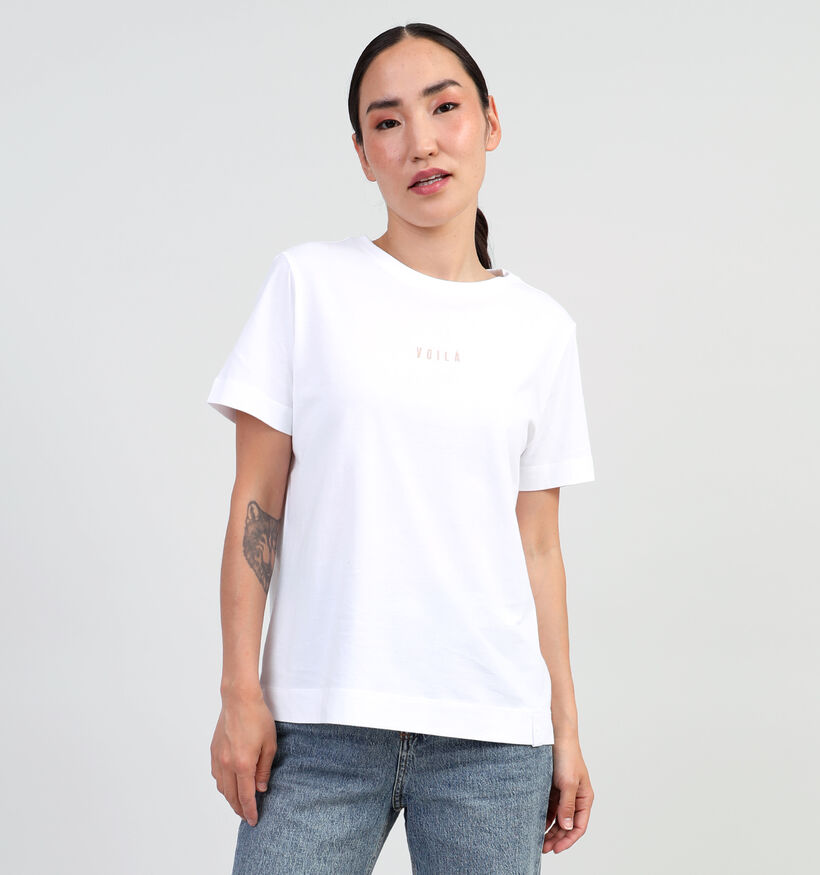 comma casual identity Wit Basic t-shirt voor dames (345669)