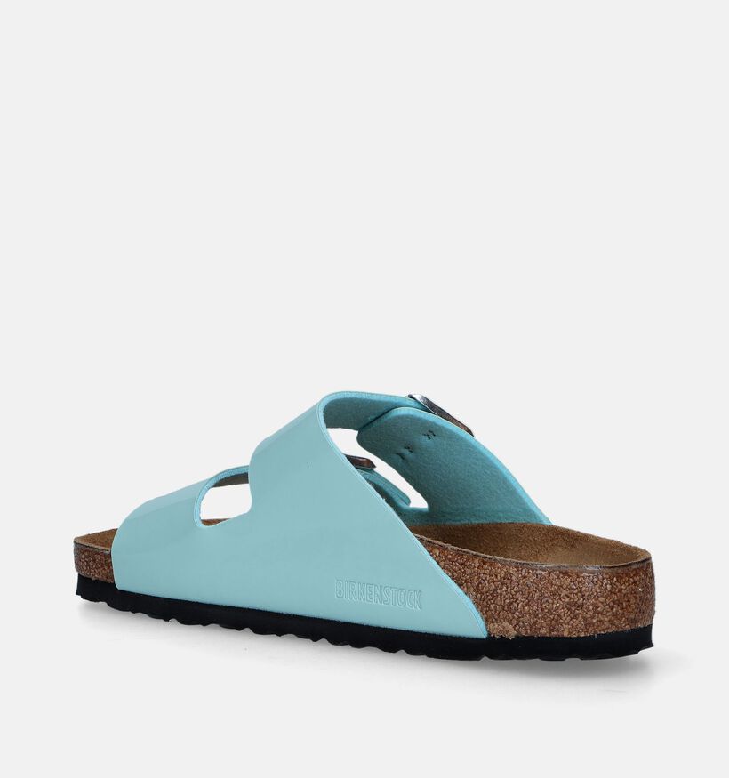 Birkenstock Arizona Birko Flor Patent Nu-pieds en Bleu pour femmes (337981)