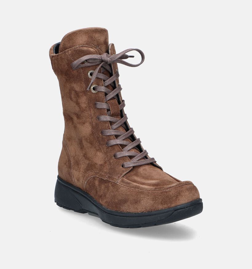 Xsensible Emilia Bruine Veterboots voor dames (348031) - geschikt voor steunzolen