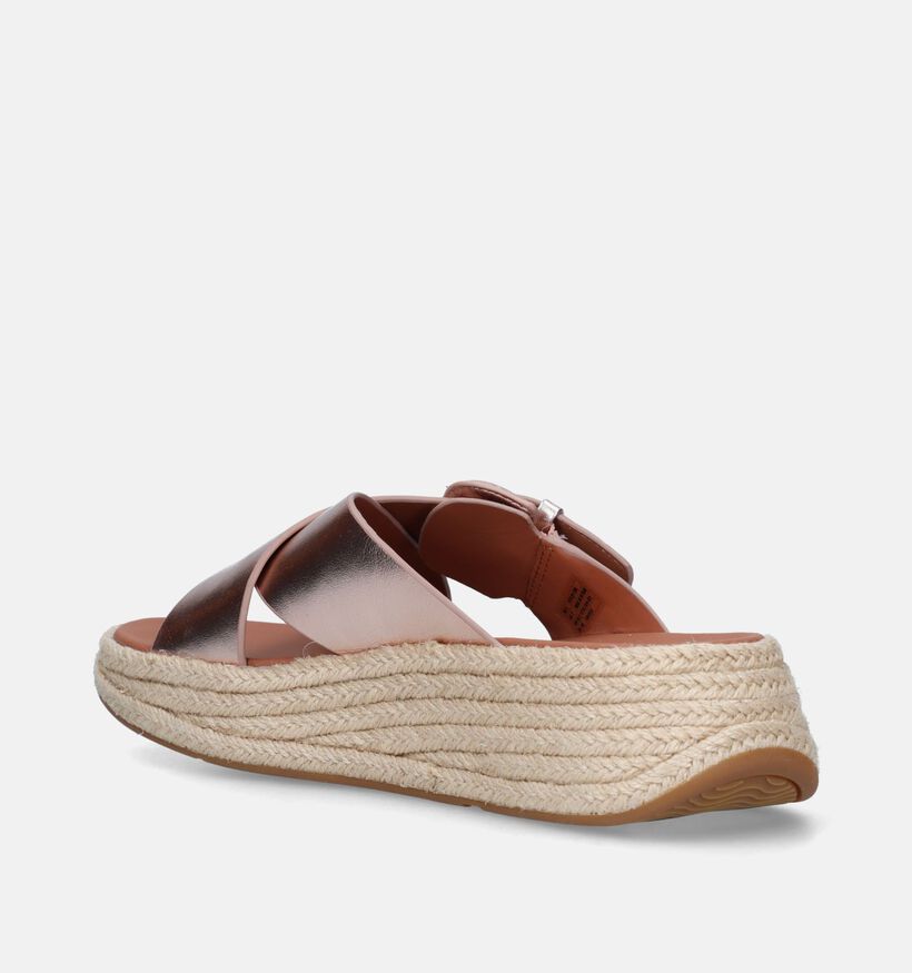 FitFlop F-Mode Espadrille Buckle Flatform Nu-pieds en Rose pour femmes (336993)