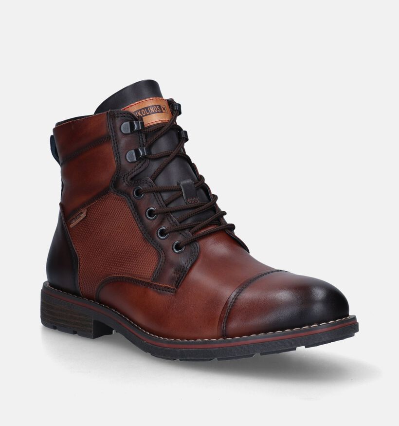 Pikolinis York Bottines en Cognac pour hommes (346328) - pour semelles orthopédiques