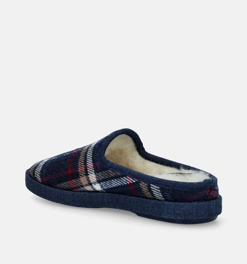 Comfort Plus Pantoufles à carreaux en Bleu pour hommes (349180)