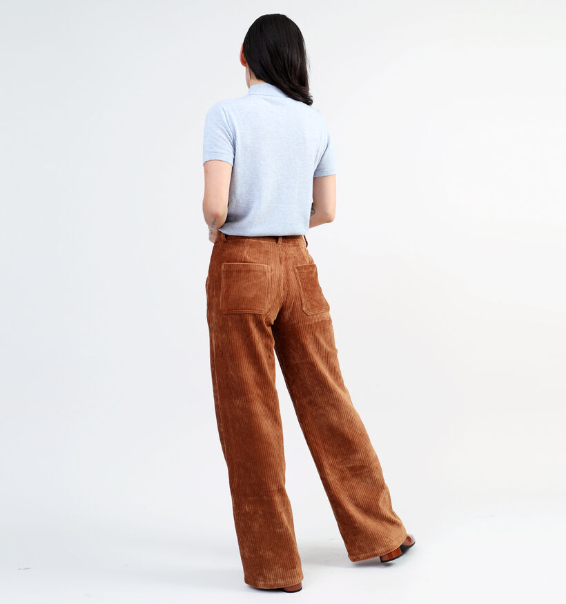 Vila Kita Pantalon en velours côtelé en Brun pour femmes (348763)