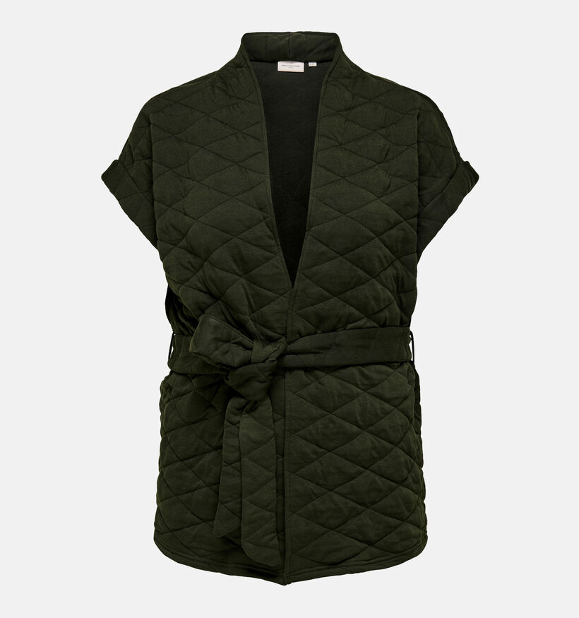 ONLY Carmakoma Soffi Veste sans manches matelassé courte en Vert pour femmes (346451)