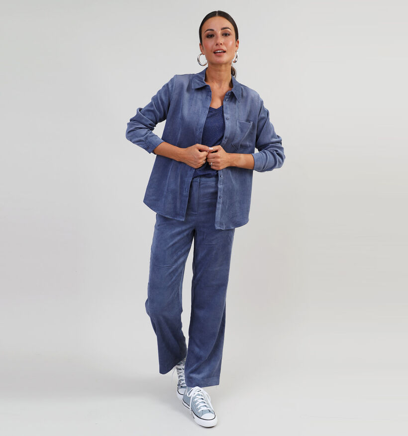 Vila Courdie Chemise en corduroy en Bleu pour femmes (345027)