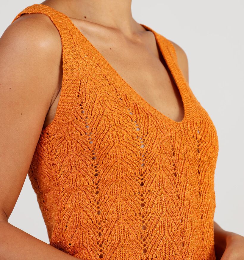 Vila Folia Oranje Glitter top voor dames (342087)