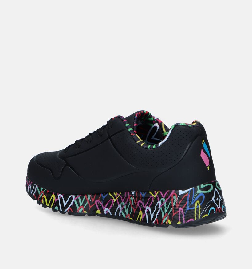 Skechers Uno Lite Lovely Luv Baskets en Noir pour filles (345247)