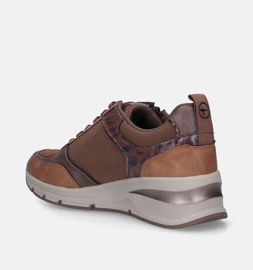 Tamaris Cognac Sneakers met sleehak voor dames (344647) - geschikt voor steunzolen