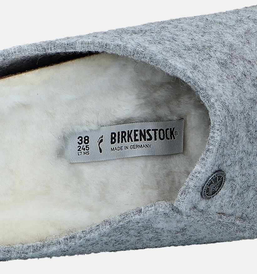 Birkenstock Zermatt Shearling Wool Felt Pantoufles en Gris pour femmes (343963)