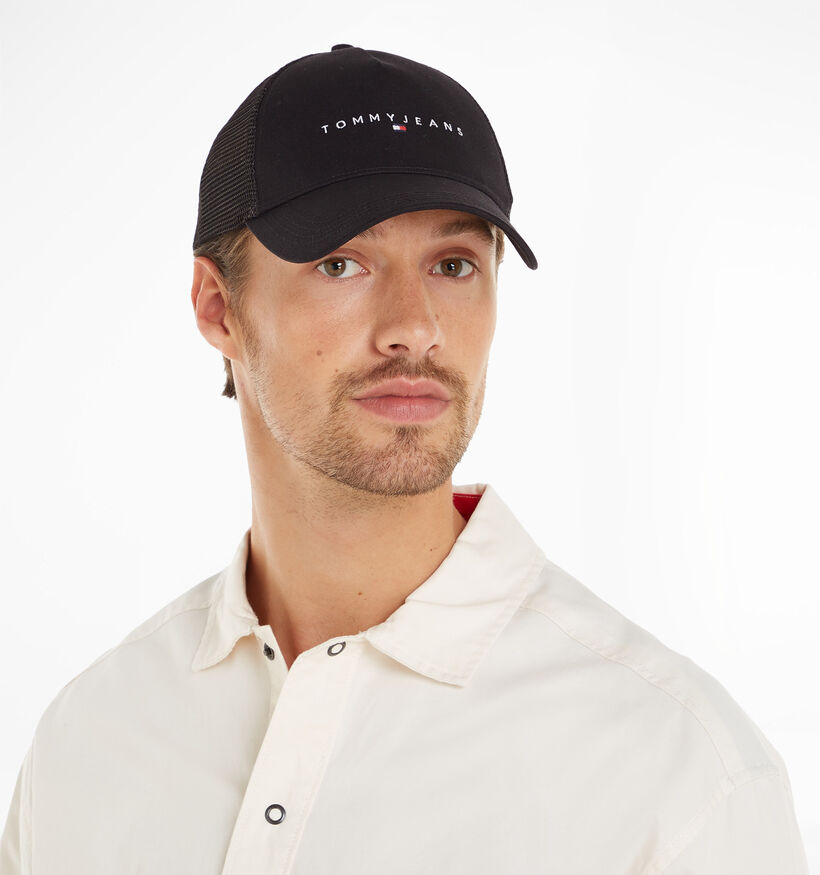 Tommy Hilfiger Linear Logo Trucker Cap Zwarte Pet voor heren (343525)