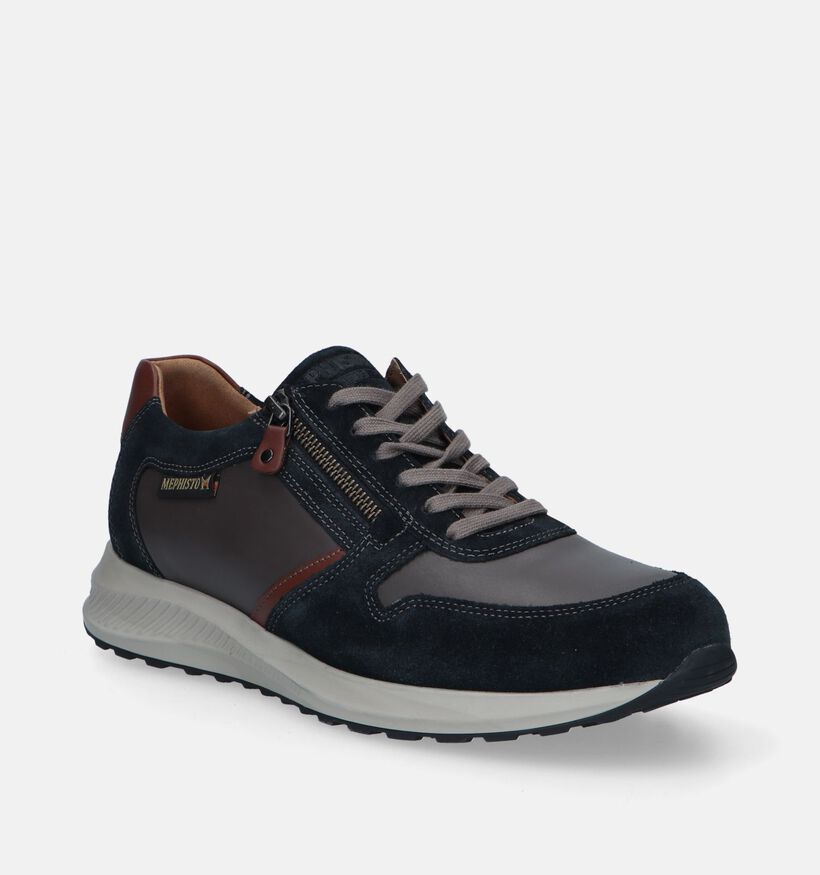 Mephisto Dino Velsport Blauwe Veterschoenen voor heren (345981) - geschikt voor steunzolen