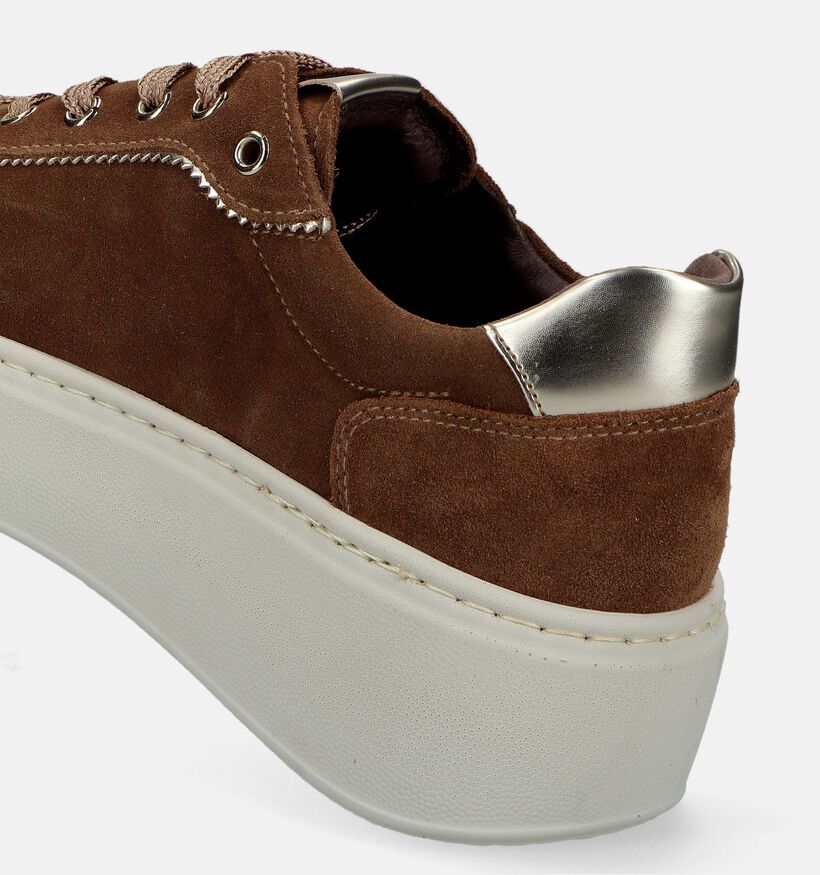 NeroGiardini Cognac Sneakers met plateauzool voor dames (345617) - geschikt voor steunzolen