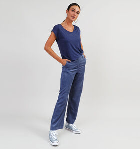 Vila Courdie Pantalon en corduroy en Bleu pour femmes (345028)