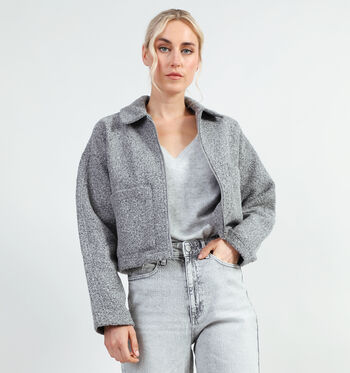 Manteau court gris