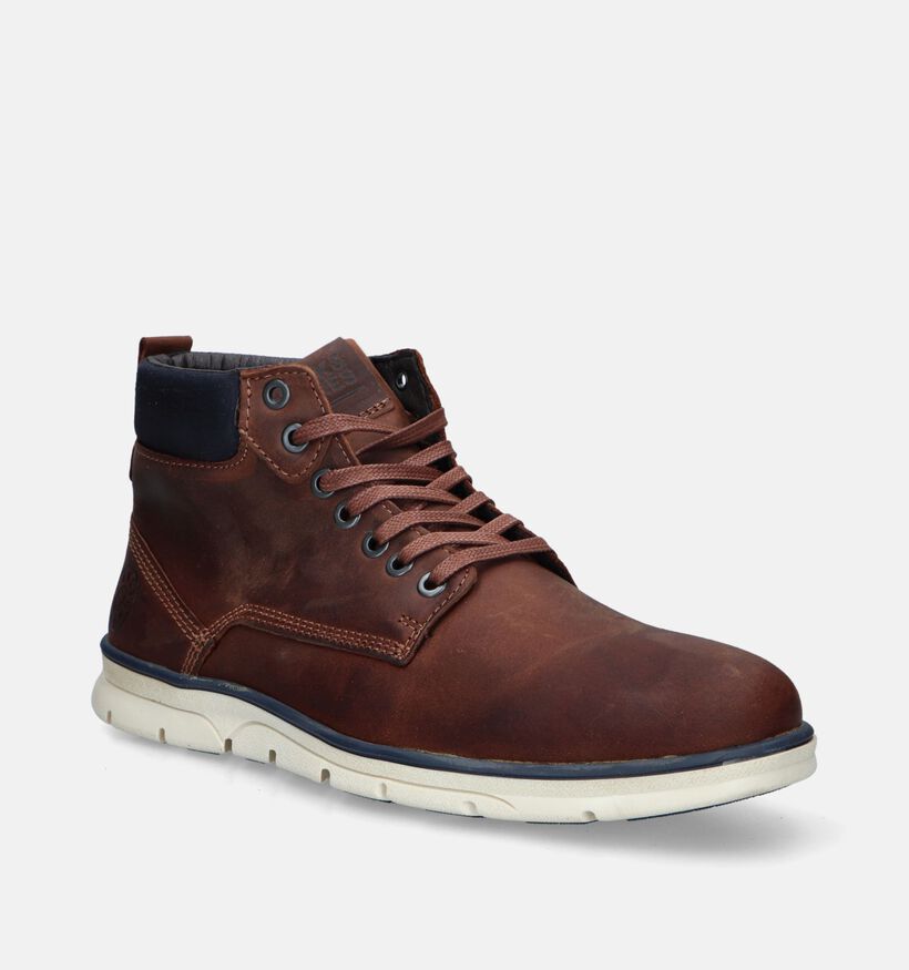 Jack & Jones Tubar Leather Bruine Boots voor heren (345843) - geschikt voor steunzolen